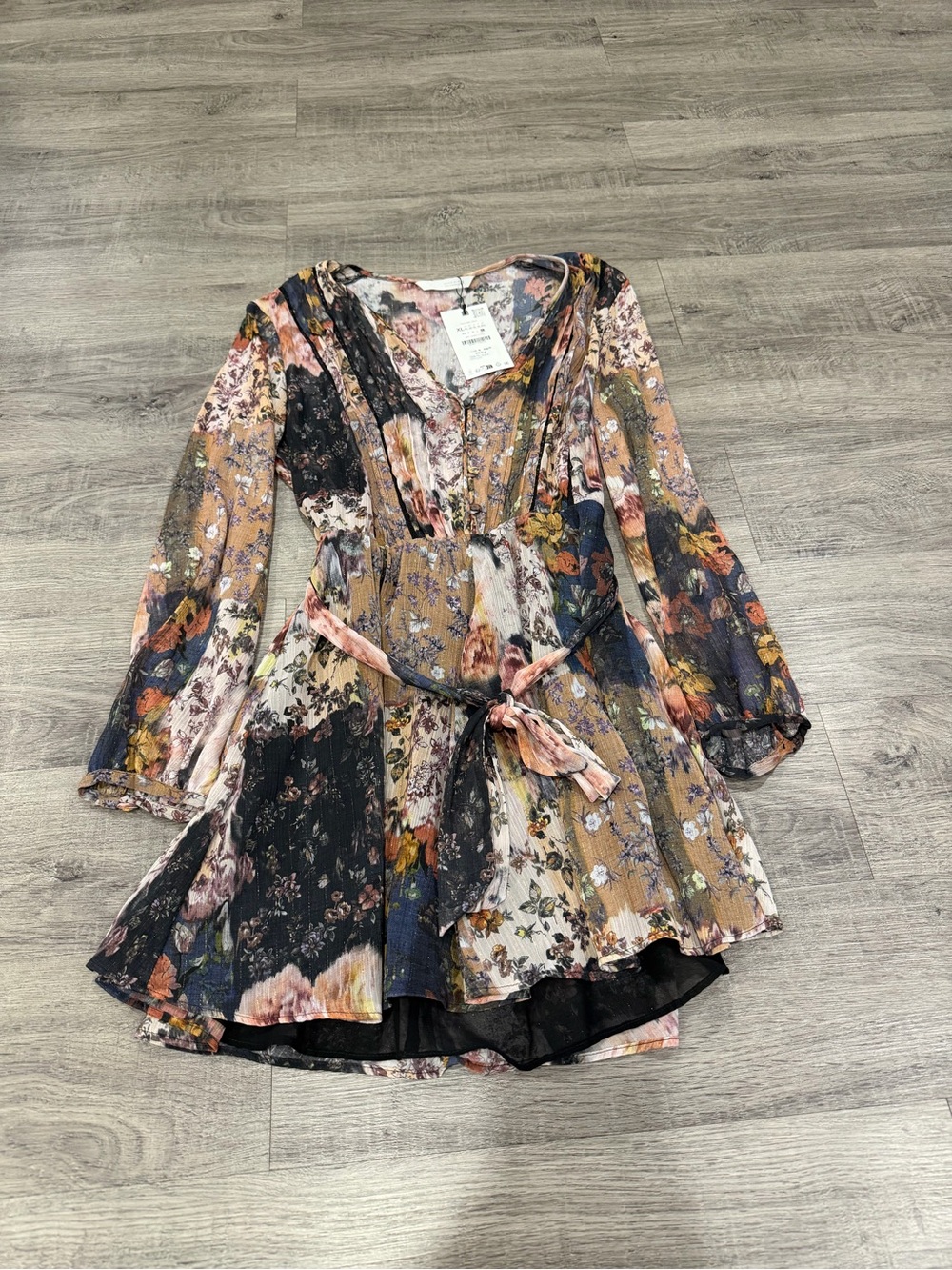 NWT Zara Multicolor Floral Patchwork Dress